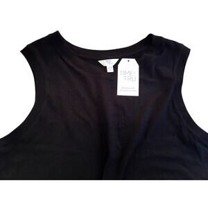 Tried & True Black Cotton Slub Tank Dress Large 14-16 NWT
